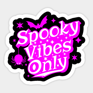 Spooky Vibes Only Retro Pink Halloween Sticker